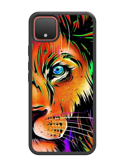 Colorful Lion Design Glossy Metal TPU Phone Cover for Google Pixel 4 Zapvi