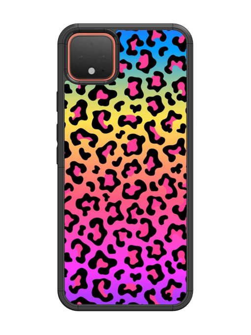 Neon Rainbow Colored Glossy Metal Phone Cover for Google Pixel 4