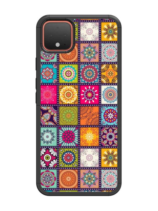 Seamless Pattern Vintage Glossy Metal Phone Cover for Google Pixel 4