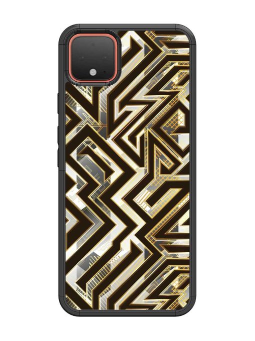 Technology Geometric Seamless Glossy Metal Phone Cover for Google Pixel 4