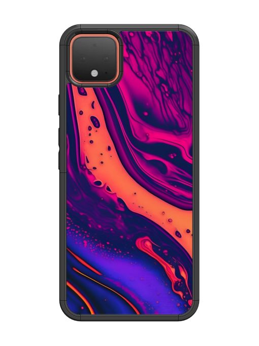 Fluid Blue Pink Art Glossy Metal Phone Cover for Google Pixel 4