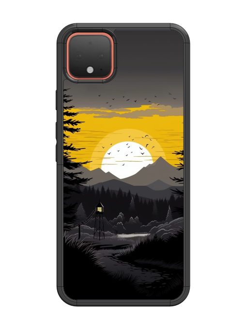 Sunset Vector Glossy Metal Phone Cover for Google Pixel 4