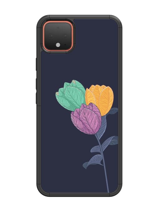 Flower Vector Glossy Metal Phone Cover for Google Pixel 4 Zapvi