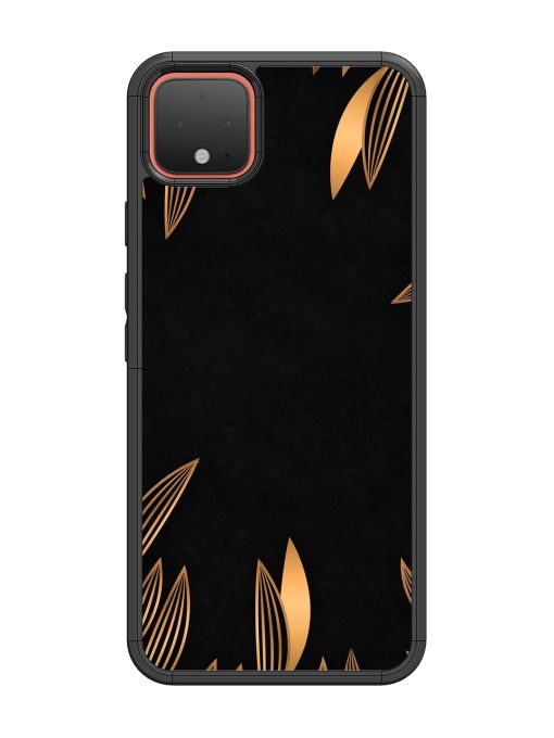 Golden Leaf Pattern Glossy Metal Phone Cover for Google Pixel 4 Zapvi