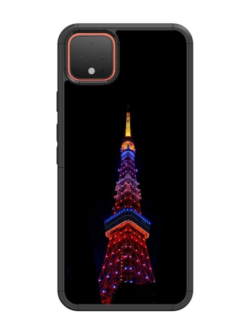 Eiffel Tower Night View Glossy Metal Phone Cover for Google Pixel 4