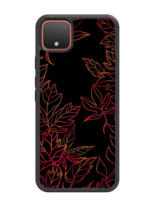 Red Floral Pattern Glossy Metal Phone Cover for Google Pixel 4 Zapvi