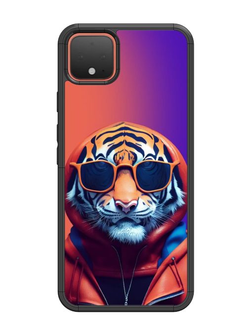 Tiger Animation Glossy Metal Phone Cover for Google Pixel 4 Zapvi