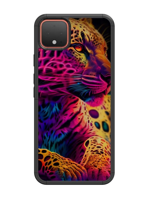 Leopard Art Glossy Metal Phone Cover for Google Pixel 4