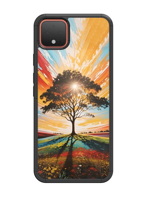 Abstract Tree Colorful Art Glossy Metal Phone Cover for Google Pixel 4