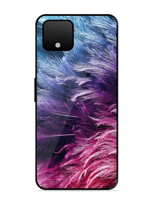 Light Grey Feather Background Glossy Metal Phone Cover for Google Pixel 4 Xl