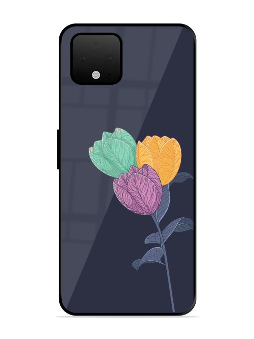 Flower Vector Glossy Metal Phone Cover for Google Pixel 4 Xl Zapvi