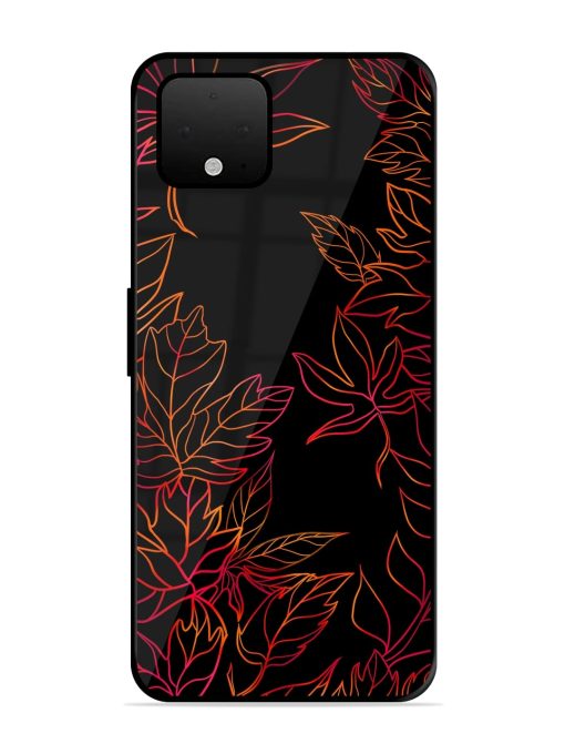 Red Floral Pattern Glossy Metal Phone Cover for Google Pixel 4 Xl Zapvi