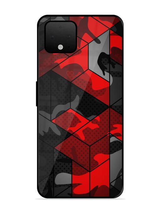 Royal Red Camouflage Pattern Glossy Metal Phone Cover for Google Pixel 4 Xl