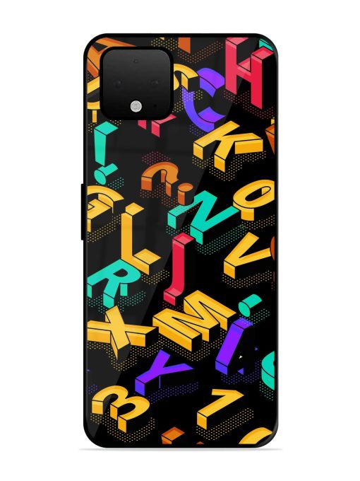 Seamless Pattern With Letters Glossy Metal Phone Cover for Google Pixel 4 Xl Zapvi