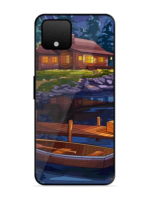 Village Night Scene Glossy Metal Phone Cover for Google Pixel 4 Xl Zapvi