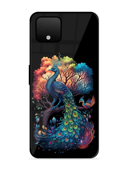 Peacock Tree Art Glossy Metal Phone Cover for Google Pixel 4 Xl Zapvi