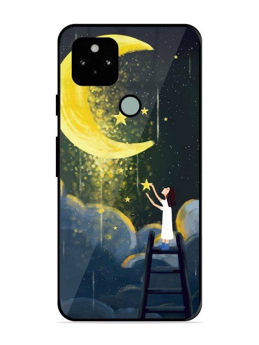 Moonlight Healing Night Illustration Glossy Metal TPU Phone Cover for Google Pixel 5 Zapvi