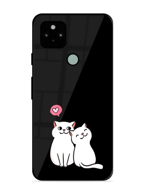 Cat Love Glossy Metal Phone Cover for Google Pixel 5