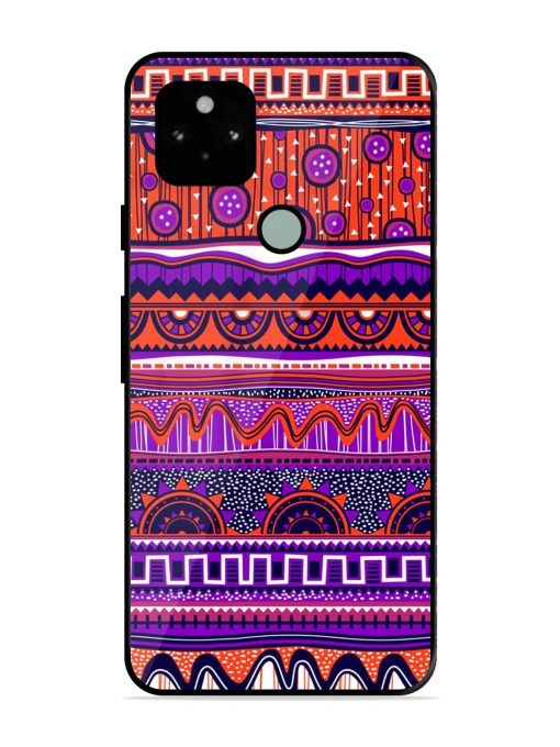 Ethnic Seamless Pattern Glossy Metal TPU Phone Cover for Google Pixel 5 Zapvi