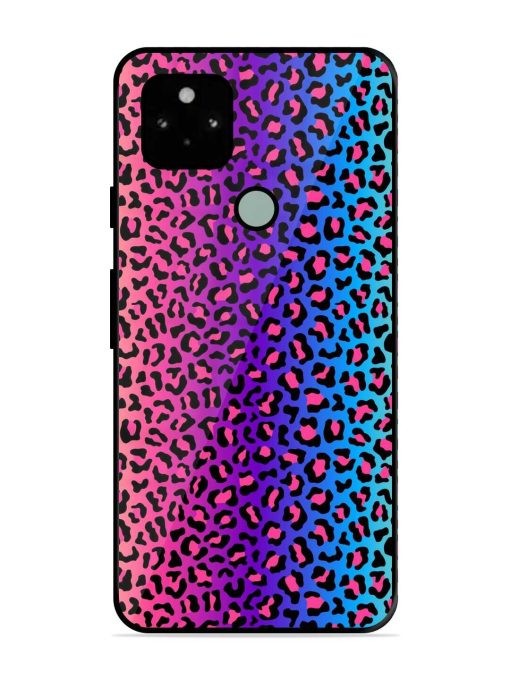 Colorful Leopard Seamless Glossy Metal Phone Cover for Google Pixel 5 Zapvi