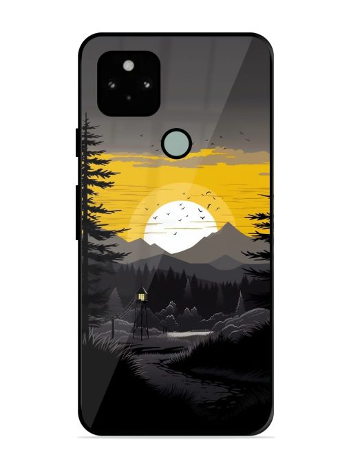 Sunset Vector Glossy Metal Phone Cover for Google Pixel 5