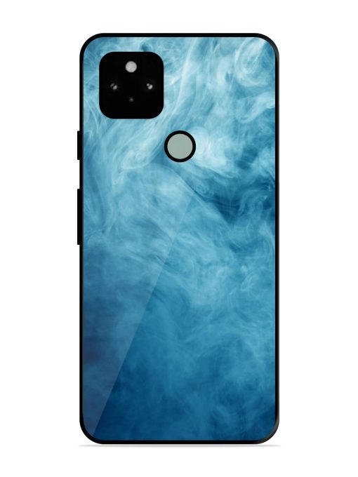 Blue Smoke Art Glossy Metal Phone Cover for Google Pixel 5 Zapvi