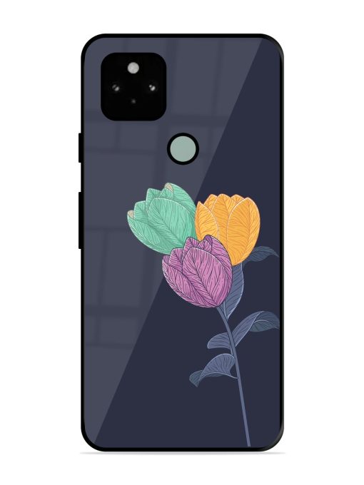 Flower Vector Glossy Metal Phone Cover for Google Pixel 5 Zapvi