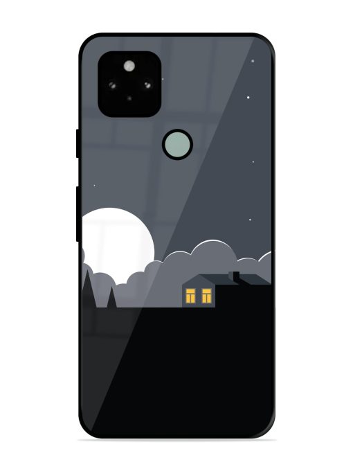 Full Moon Vector Art Glossy Metal Phone Cover for Google Pixel 5 Zapvi