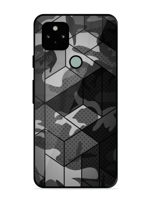 Hexagonal Pattern Glossy Metal Phone Cover for Google Pixel 5 Zapvi