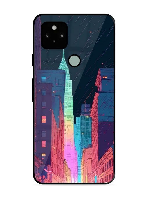 Minimal City Art Glossy Metal Phone Cover for Google Pixel 5 Zapvi