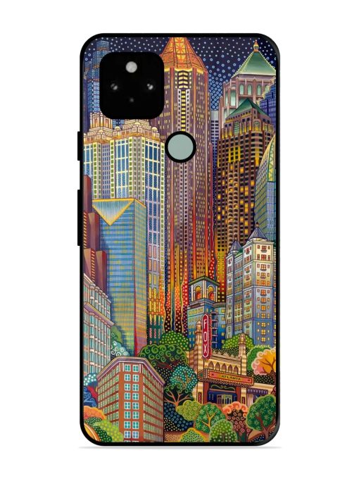 Cityscapes Art Glossy Metal Phone Cover for Google Pixel 5 Zapvi