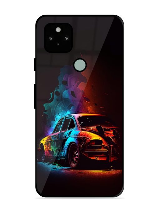 High Classic Car Art Glossy Metal Phone Cover for Google Pixel 5 Zapvi