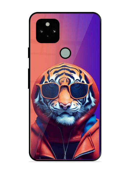 Tiger Animation Glossy Metal Phone Cover for Google Pixel 5 Zapvi