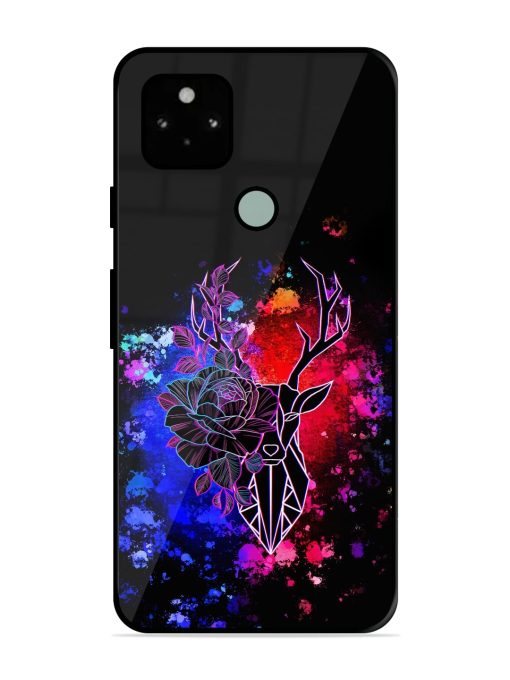 Floral Deer Art Glossy Metal Phone Cover for Google Pixel 5 Zapvi