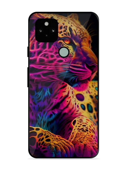 Leopard Art Glossy Metal Phone Cover for Google Pixel 5 Zapvi