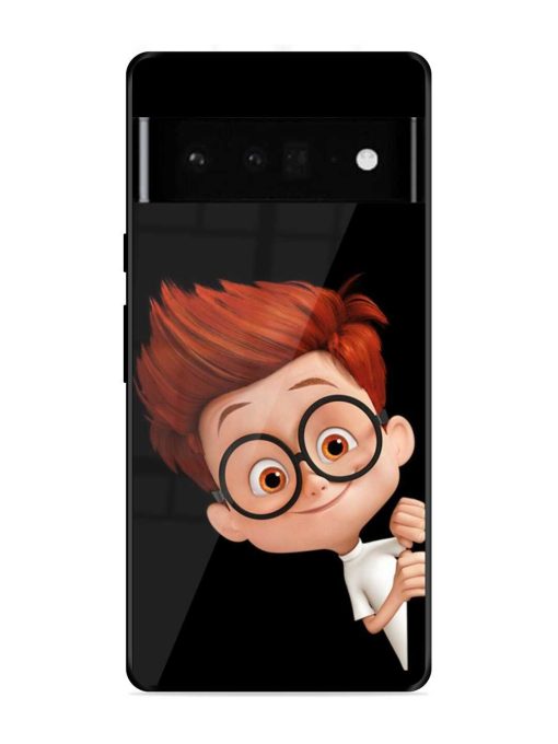 Smart Boy Cartoon Glossy Metal Phone Cover for Google Pixel 6 Pro