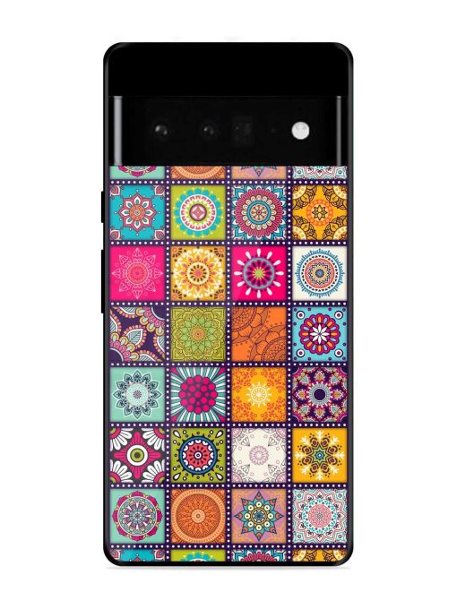 Seamless Pattern Vintage Glossy Metal Phone Cover for Google Pixel 6 Pro Zapvi