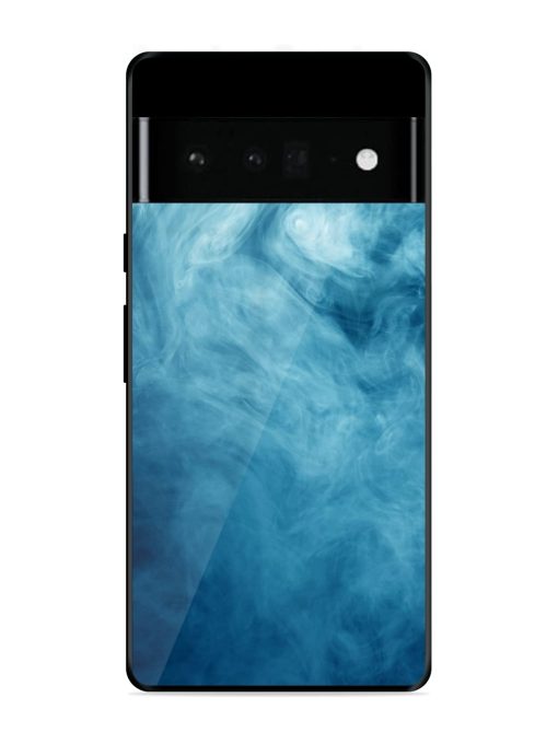 Blue Smoke Art Glossy Metal Phone Cover for Google Pixel 6 Pro