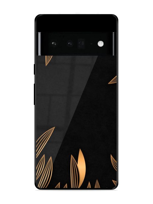 Golden Leaf Pattern Glossy Metal Phone Cover for Google Pixel 6 Pro Zapvi