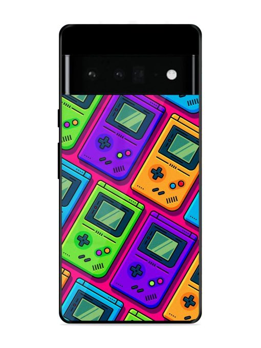 Game Seamless Pattern Glossy Metal Phone Cover for Google Pixel 6 Pro Zapvi