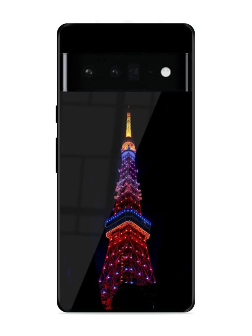 Eiffel Tower Night View Glossy Metal Phone Cover for Google Pixel 6 Pro Zapvi