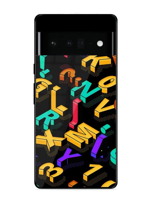 Seamless Pattern With Letters Glossy Metal Phone Cover for Google Pixel 6 Pro