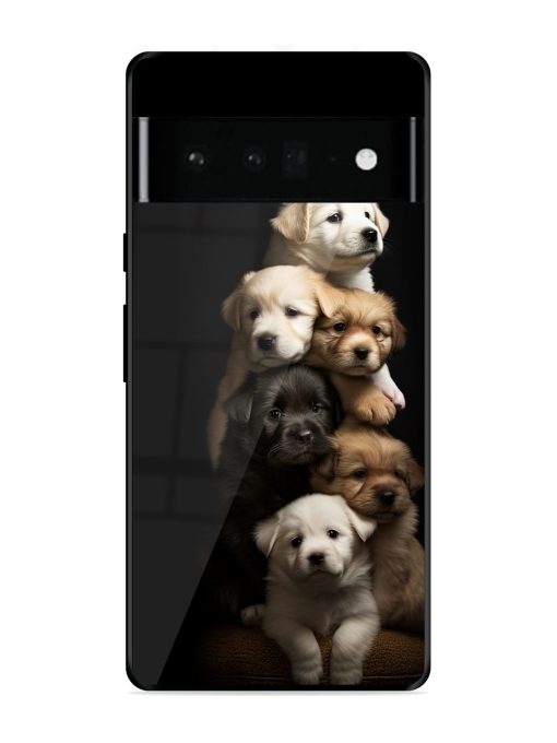 Cute Baby Dogs Glossy Metal Phone Cover for Google Pixel 6 Pro Zapvi