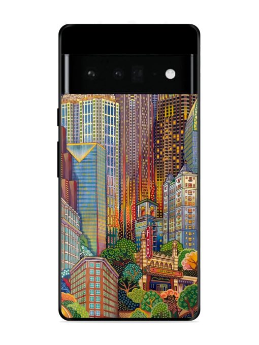 Cityscapes Art Glossy Metal Phone Cover for Google Pixel 6 Pro Zapvi