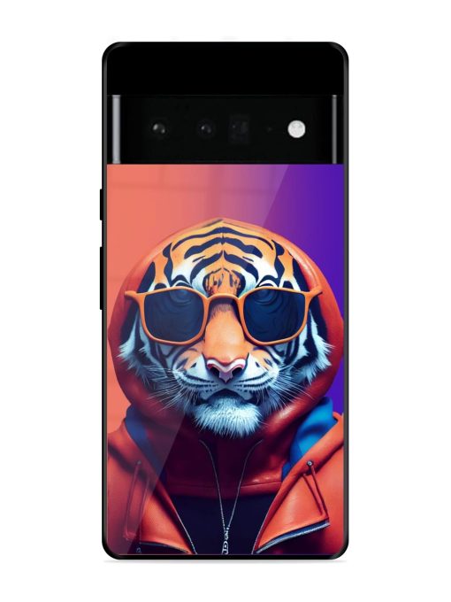 Tiger Animation Glossy Metal Phone Cover for Google Pixel 6 Pro Zapvi