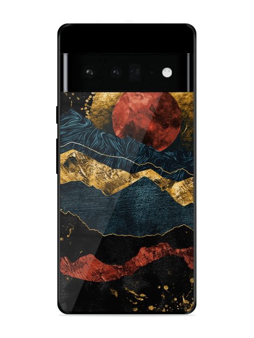 Gold Painting View Glossy Metal Phone Cover for Google Pixel 6 Pro