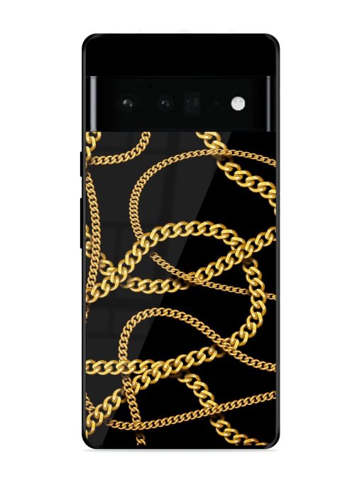 Decorative Golde Chain Glossy Metal Phone Cover for Google Pixel 6 Pro Zapvi