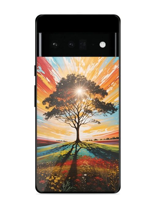 Abstract Tree Colorful Art Glossy Metal Phone Cover for Google Pixel 6 Pro Zapvi