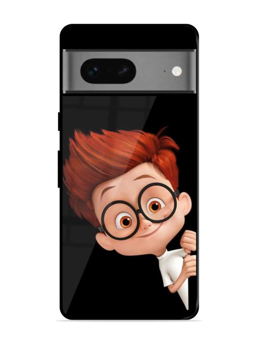 Smart Boy Cartoon Glossy Metal Phone Cover for Google Pixel 7