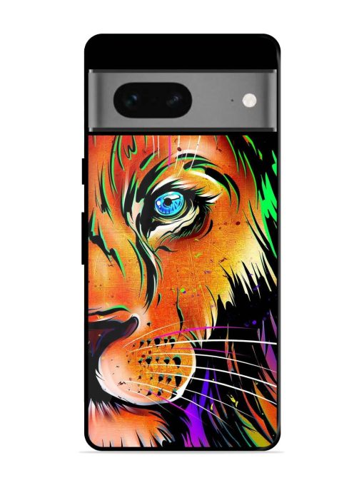 Colorful Lion Design Glossy Metal TPU Phone Cover for Google Pixel 7